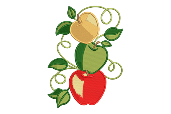 Apple Trio Vine Whimsical Fruit Embroidery Review