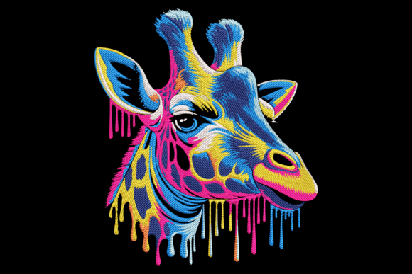 Colorful Giraffe Head Embroidery Review