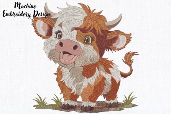 Cute Funny Highland Baby Cow Embroidery Review