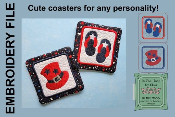 Flip Flops Hat Coasters Embroidery Review