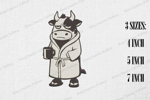 Grumpy Cow in Bathrobe Embroidery Review