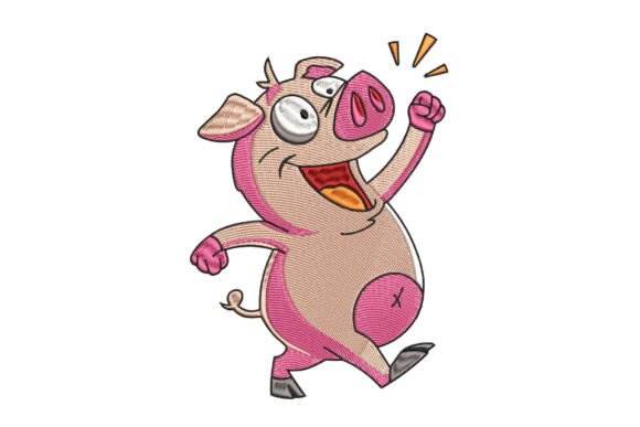 Happy Cartoon Pig Embroidery Review
