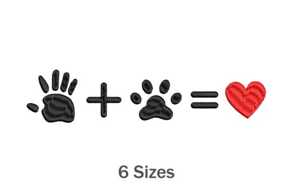 Human Hand and Dog Paw Print Equals Love Embroidery Review