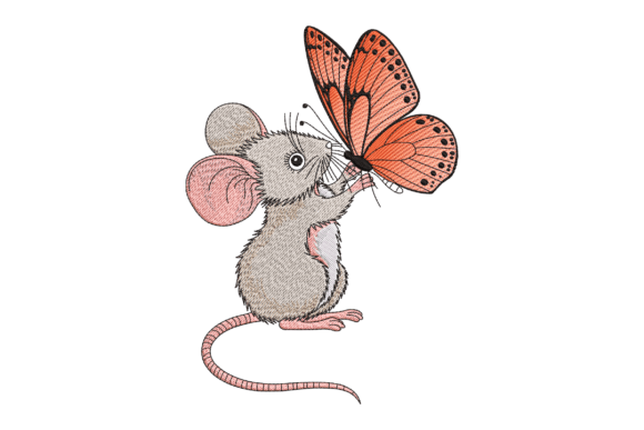 Mouse with Butterfly Embroidery Review