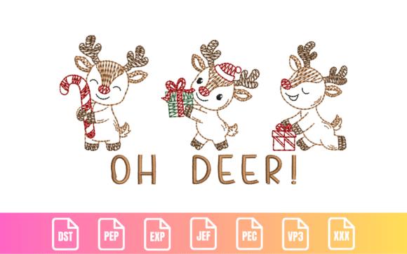 Playful Reindeer Trio Review for Holiday Embroidery