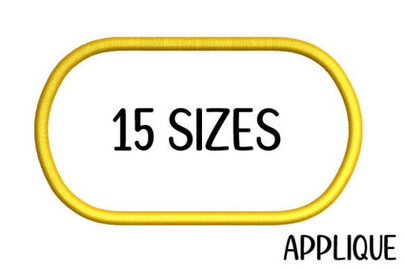 Rounded Tag Shape Satin Stitch Appliqué