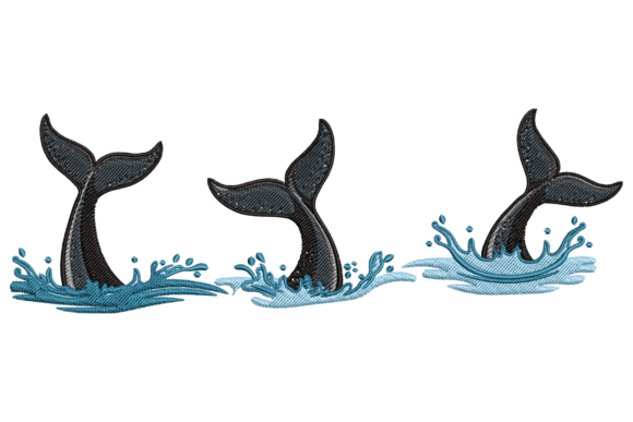 Whale Tails Splashing Embroidery Review
